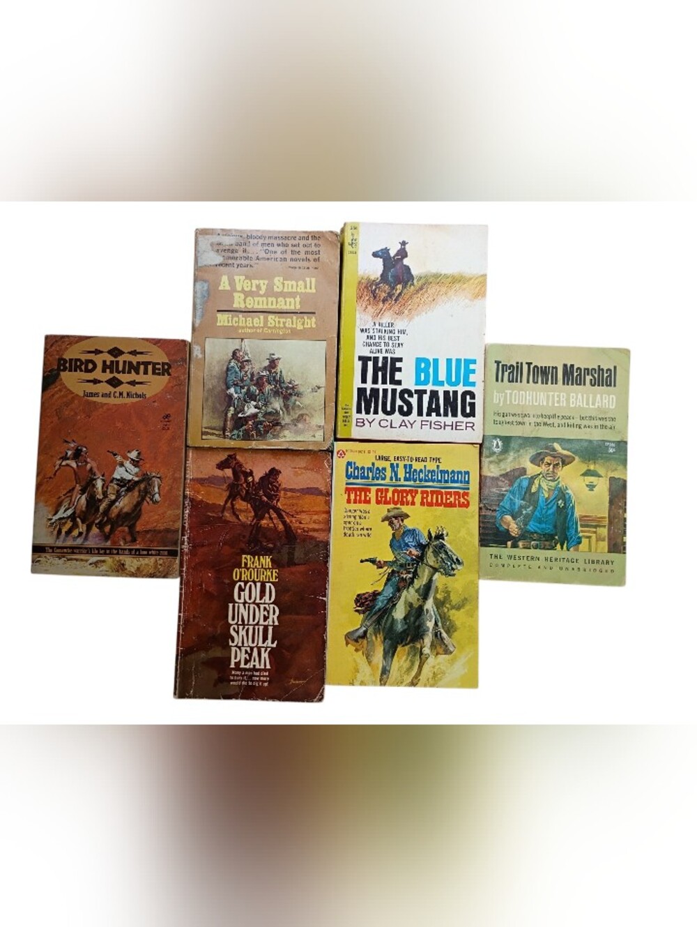 Vintage Western Paperbacks Lot of 6 1950's-80's Various Authors
